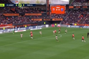 個(gè)人能力！登貝萊右路內切抽射破門(mén)，巴黎1-0領(lǐng)先洛里昂！